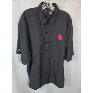 Antigua Button Down Shirt Mens Oklahoma Sooners OU Logo Black Size XXL 2XL